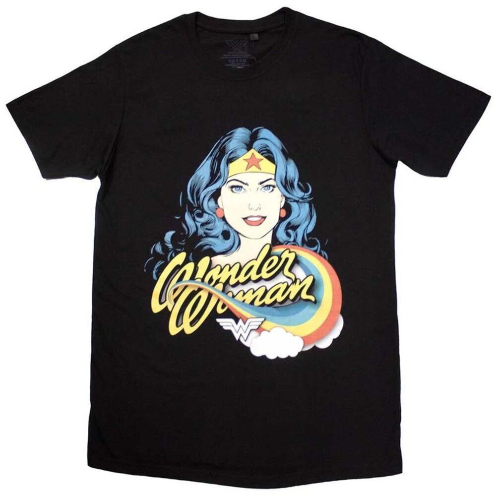 Wonder Woman Unisex Adult Rainbow T-Shirt / Black